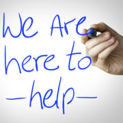 We are here to help written on the Wipe board